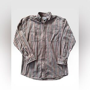 Carhartt Beige Plaid Button Down Long Sleeve Shirt Men’s Small